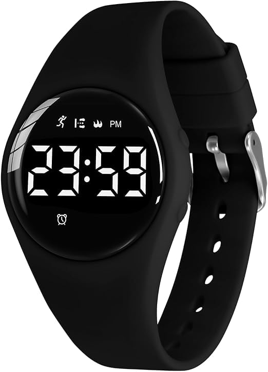 YOOJ® Kids Digital Watch for Boys and Girls, Rechargeable Sports Watch with Fitness Tracker, Pedometer, Alarm Clocks, Stopwatch, No App Needed & Waterproof Watch, Gift for Kids, Ages 5-15