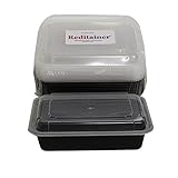 Reditainer - Rectangular Food Storage Containers With Lids - Microwaveable & Dishwasher Safe (1 Compartment - 38 Ounce - 10 Pack)