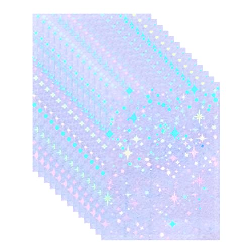 25 Sheets Stars Holographic Clear Vinyl Cold