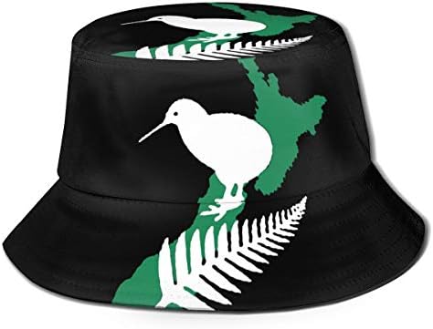 Zealand Maori Fern Printed Fisherman Bucket Sun Hat, Funky Junque Bucket Caps, Dad Hat