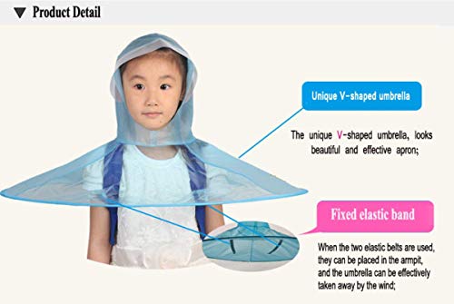 Creative UFO Waterproof Hands Free Umbrella Rain Hat Headwear Cap Raincoat Outdoor Fishing Golf Child Adult student Rain Coat Cover Umbrellas (1.55-1.8M( height), Random(yellow,pink,blue))