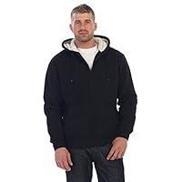 Gioberti Men and Women Heavyweight Sherpa Lined Fleece Hoodie Jacket, Black, 3X Large