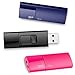 Silicon Power 3 Pack 16GB USB 2.0 Flash Drive Thumb Drives Memory Stick for Windows Black Blue Pink color (SP048GBUF2U05VCMBT)