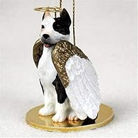 Ky & Co YesKela Pitbull Terrier Ornament Angel Figurine Hand Painted Brindle