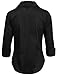 NE PEOPLE Button Down Shirt - Women's 3/4 Sleeve Roll Up Stretch Collar Office Work Formal Casual Basic Blouse Top NEWT01 Black XS
