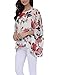 Nicetage Women Floral Loose Chiffon Blouse Caftan Poncho Tunic Tops 4289