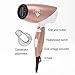 JINRI 1875W Travel Hair Dryer Dual Voltage Blow Dryer Dc Motor Foldable Handle Lightweight Negative Ionic Folding Hair Dryer (Rose Gold)