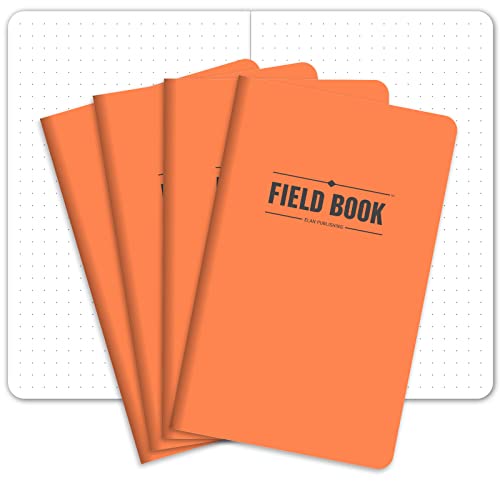 Elan Publishing Company Field Notebook/Journal - 5"x8" - Orange Cover - Dot Gri…