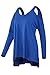 Alvaq Women's Cold Open Shoulder Long Sleeve Loose Knitted Sweater Top Blouse