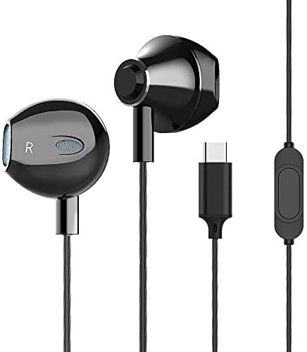 Type-C Headphones, Langsdom USB C Earbuds Lightweight Wired Earphones with Remote Control HD Microphone Compatible for Google Pixel 3/2/XL, Huawei, Xiaomi with USB-C Interface (F9T, Black)