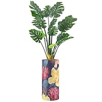 SIGNWIN Monstera Tree with Blue Hummingbird and Multicolor Magnolia Flowers Birds Plants Minimalism Zen Colorful Ultra for Living Room, Bedroom, Office - X-Large 5 Feet (60