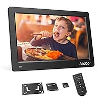 Andoer 15.6 inch Digital Photo Frame 1920x1080 IPS Screen Support Calendar Clock 1080P Photos Video Display with Bracket, 8GB Memory Card, Remote Control Black as Gift