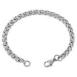 Women's 316l Stainless Steel 5mm Silver Wheat Chain Anklet (7in to 14in)