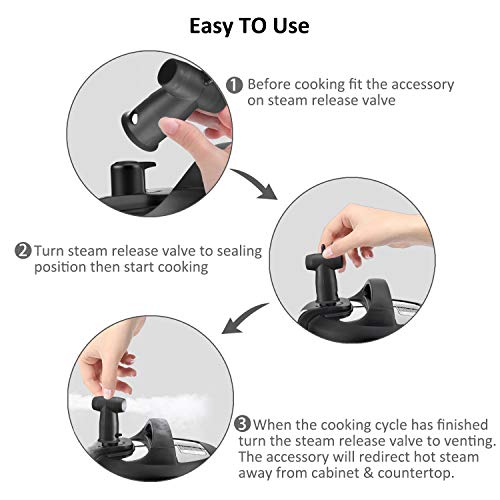 Instant Pot Steam Release Diverter Accessories, Oyrlize 2-Outputs Electric Pressure Cooker Silicone Steam Release Valve Vent Knob Protect Wall Cabinets Best For Instant Pot DUO/Smart / Ultra Models