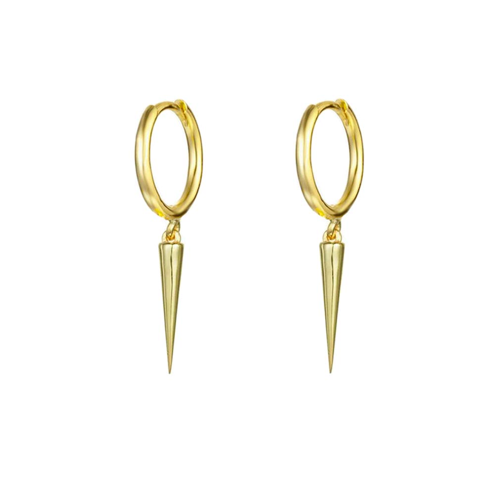 Minimalist Spike Dangle Drop Hoop Earrings for Women Girls 925 Sterling Silver Charms Hoops Cuff Cartilage Stud Tragus Helix Wrap Geometric Hypoallergenic Fashion Personalized Punk