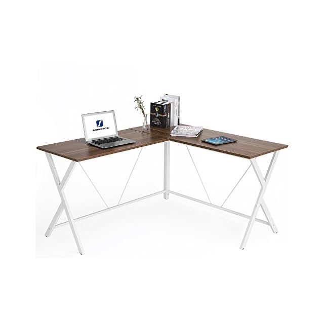 VASAGLE LShaped Computer Desk, Corner Office Writing Desk, Gaming