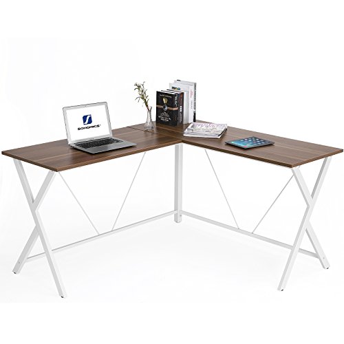 VASAGLE LShaped Computer Desk, Corner Office Writing Desk, Gaming Workstation, Sturdy Metal