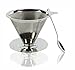 BlinkOne Pour Over Coffee Dripper: Reusable Single Cup Cone Filter Maker with Cleaning Brush