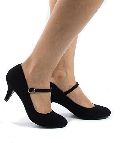Kirk Black Round Toe Mary Jane Extra Padded Insole Comfort Dress Pumps-7.5