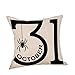 HL HLPPC Trick or Treat Pumpkin Halloween Cotton Linen Home Decor Throw Pillow Covers Set of 3,18 x 18 Inches