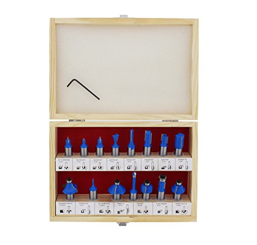 4 Tungsten+Carbide+Router+15+Piece+Shank