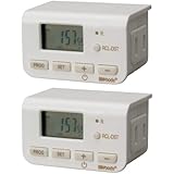 Woods 50007WD Indoor 24-Hour Digital Plug-In Timer, 2 Pack, 1 Polarized Outlet