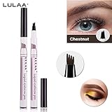 Liquid Tattoo Eyebrow Pen With Four Tips, Long-lasting Waterproof Gel for Eyes Makeup Brow Pen-Chestnut