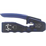 VCE RJ45 Pass Through Crimper Tool, Ethernet Crimper Pass-Thru Network Crimping Tool Wire Stripper Cutter for Cat7 Cat6a Cat5