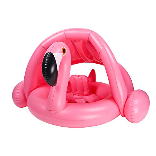 flamingo baby float with canopy
