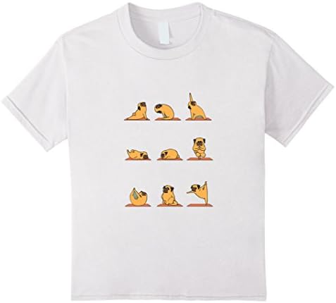 Kids Yoga shirt - Yoga Dog - Sexy Pug Yoga T-Shirt 12 White
