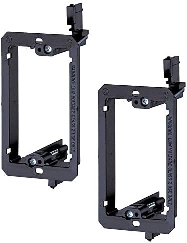 Single Gang Wall Plate Mounting Bracket, YOEMELY 1-Gang Low Voltage Cable Wallplate Bracket RCA for Telephone Wires, Network Cables, HDMI, Coaxial, &amp; Speaker Cables [Black, 1-Pack]