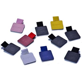 E-kay 10 Pack Self-Adhesive Leather Pen Holder With Elastic Loop, Good Vibes Inspirational Designed For Notebooks, Journals,Calendars, Multicolor