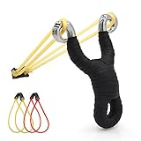 Hunting Slingshots, Stainless Steel Slingshots Classic Catapult Slingshot with 2Pcs Quality Rubber Bands for Adult Fishing, Hunting, Fawling and Slingshot Games (Black)