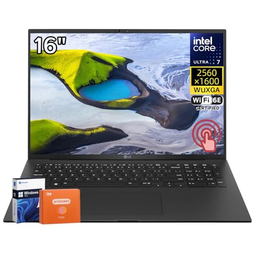 LG Gram 16 Touchscreen Laptop, AI-Enabled Intel Ultra 7 155H, 16