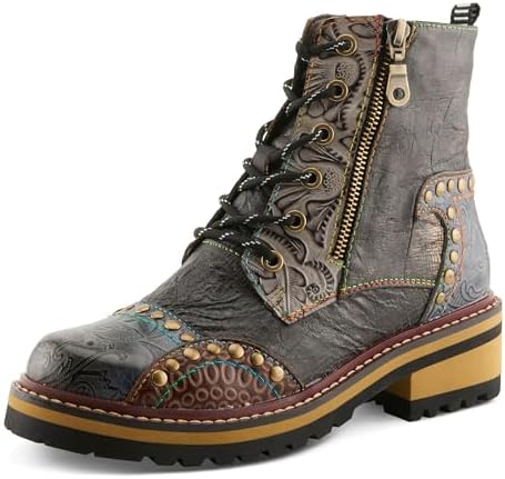 Amazon.com | L'Artiste Haruko Statement Boots Women Leather Floral