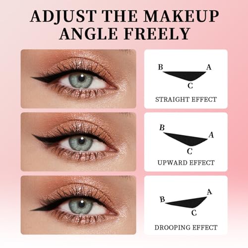 Eyeliner Stamp Set of 2 Foldable Gel Eyeliner Stamp for Perfect Wings Waterproof and Smudge Resistant (Black + Brown)