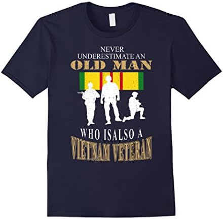 Men's Men's Never underestimate OLD MAN is VIETNAM VETERAN TShirt XL Navy