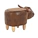Artechworks Upholstered Ride-On Animal Ottoman Footrest Stool with Vivid Adorable Animal-Like Features,Perfect for Gift, Changing Shoes, Decoration, Toys, Without Storage(Brown Buffalo), Brown