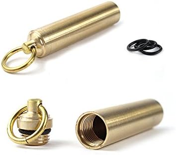 TIKOB Mini Brass Waterproof Holder Keychain Case Outdoor Emergency Portable Survival Gear Container EDC Kits With Key Ring