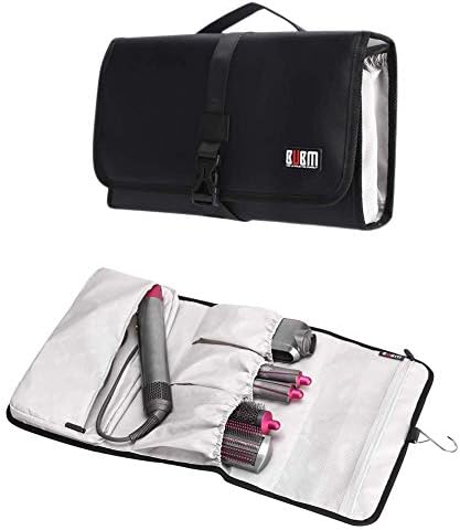 BUBM Curling Iron Portable Storage Bag, Durable Waterproof Travel Carrying Bag for Dyson Airwrap, Pre-Styling Dryer, 4 Curling Barrels, 2 Smoothing Brushes and Volumizing Brush