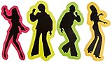 Retro 70's Silhouettes Party Accessory (1 count) (4/Pkg)