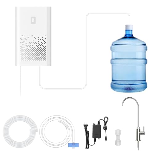 Rabbitstorm Bomba de Agua Automática para Dispensador de Agua Electrodomésticos, Bomba Eléctrica para Dispensador con Grifo de Acero Inoxidable, Dispensador de Agua Embotellada de 2 L, ABS, Blanco