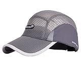 Mens' Tennis Caps Golf Hiking Fishing Sports Hats Sun Protect Solid Flex Fit Big Birm - Grey