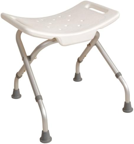 NRS Healthcare L97729 Portable Shower Stool - FOLDABLE, White, 30cm (H) x 10cm (W) x 40cm (D)