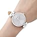 Dictac Women Lady Waterproof Analog Quartz Crystal Dial Clock Leather Wrist Watch ( Model:102401) (White)