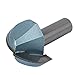 uxcell 1/2 inch x 1-1/2 inch Carpenter Double Flute Round Nose Cove Box Router Bit Cutting Tool