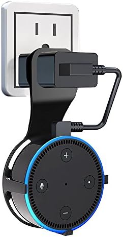 Niukamo Echo Dot Wall Mount Hanger Stand Accessories Holder Adapter for Amazon Dot 2nd Generation &amp; Other Round Voice Assistants, Space-Saving for Your Smart Home Speakers - Black