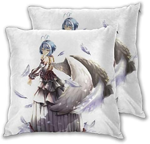 Curtis J Donofrio The Rising of The Shield Hero-Fitoria Anime Cartoon Print Square Cute Decorative Pillow Case Set of 2 18"x18" Hug Pillow Case 2-Pack Set