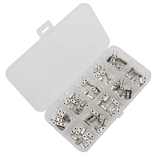 100 Pcs 10 Value DIP Quartz Crystal Oscillator 4MHz, 4.096MHz, 6MHz, 8MHz, 10MHz, 11.0592MHz, 12MHz, 16MHz, 20MHz, 24MHz Crystal Resonators Oscillator Assortment Kit Each of 10Pcs