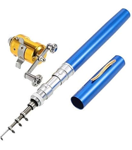 Amazon.com : Simplefirst Mini Portable Pocket Rod Pen Shape Aluminum Alloy Fishing Rod with Pole Reel Combos (Blue) : Sports & Outdoors Amazon.com : Simplefirst Mini Portable Pocket Rod Pen Shape Aluminum Alloy Fishing Rod with Pole Reel Combos (Blue) : Sports & Outdoors